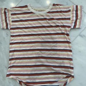 Madewell all cotton XS striped short sleeve crew neck t-shirt